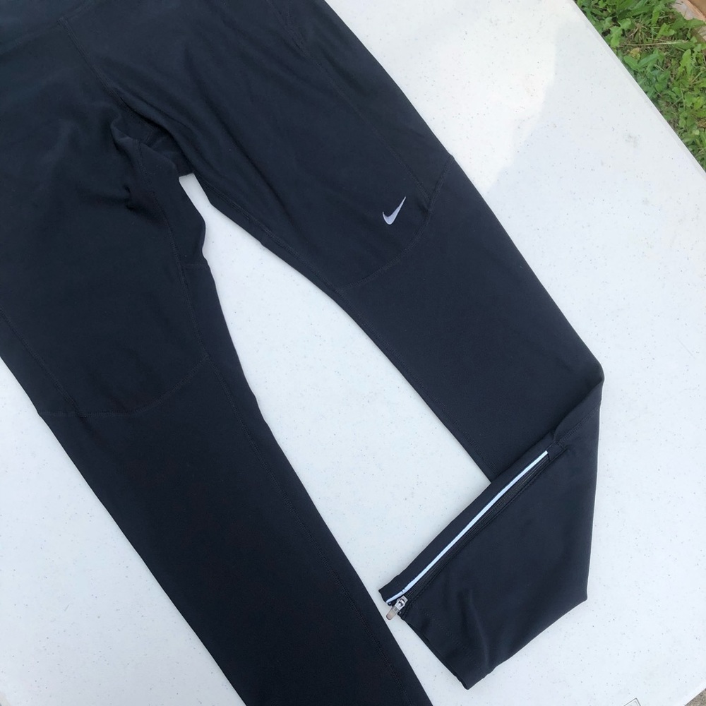 Nike Dri Fit Ankle Zip Leggings - Black